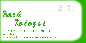 mark kolozsi business card